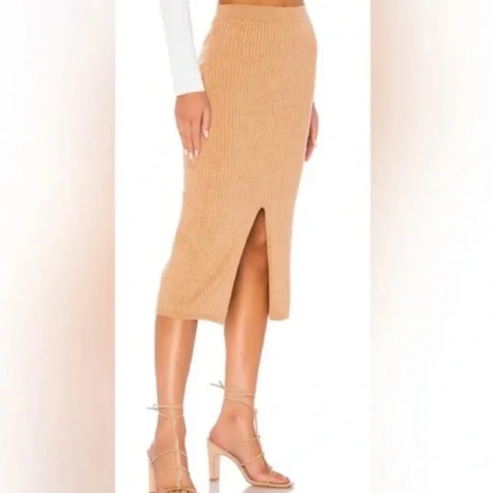 free people knit midi skirt with slit